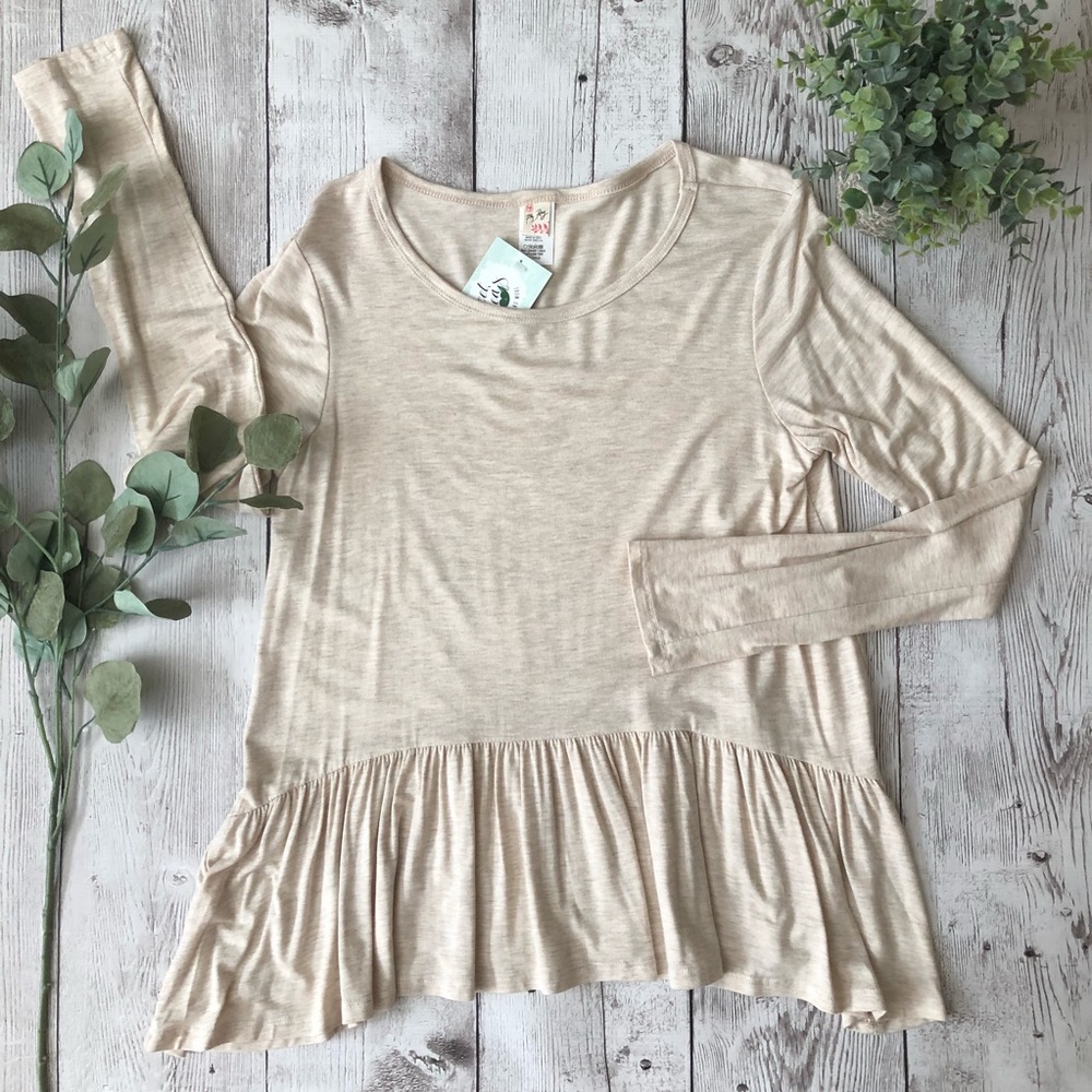 Cream Ruffle Top
